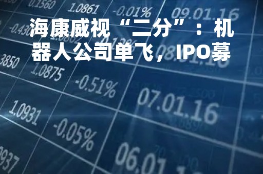 海康威视“二分”：机器人公司单飞，IPO募资60亿！