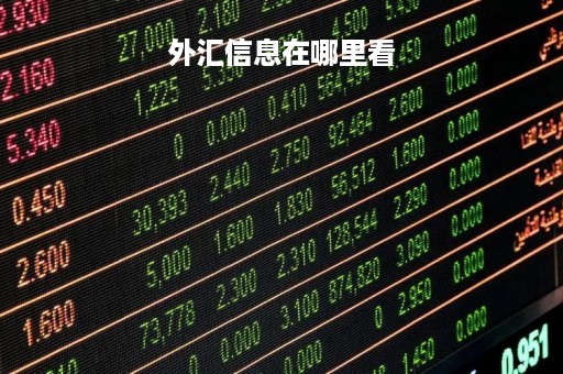 外汇信息在哪里看「查看外汇行情」