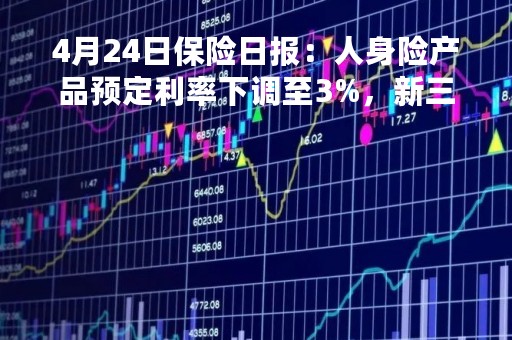 4月24日保险日报：人身险产品预定利率下调至3%，新三板保险中介持续摘牌，上市险企一季报首采新会计准则