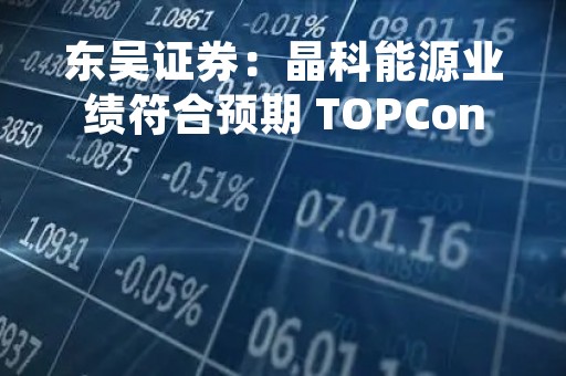 东吴证券：晶科能源业绩符合预期 TOPCon布局行业领先 维持“买入”评级