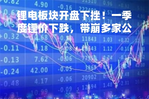 锂电板块开盘下挫！一季度锂价下跌，带崩多家公司业绩