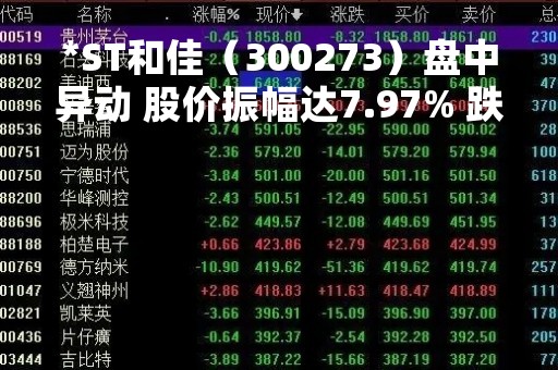 *ST和佳（300273）盘中异动 股价振幅达7.97% 跌6.77% 报2.33元（04-25）