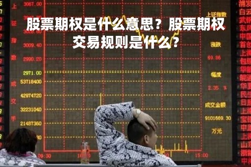 股票期权是什么意思？股票期权交易规则是什么？