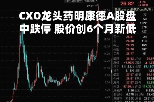 CXO龙头药明康德A股盘中跌停 股价创6个月新低 上市以来单季度营收增速首次降至个位数