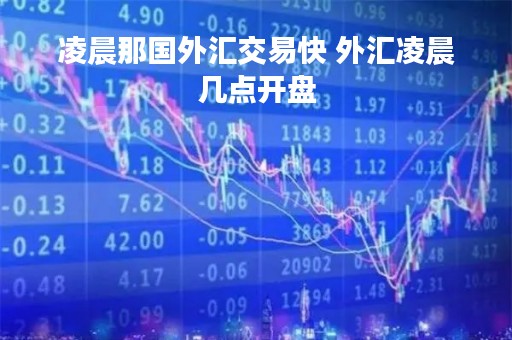 凌晨那国外汇交易快 外汇凌晨几点开盘