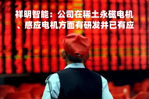 祥明智能：公司在稀土永磁电机、感应电机方面有研发并已有应用；励磁电机方面暂未有研发