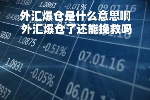 外汇爆仓是什么意思啊 外汇爆仓了还能挽救吗