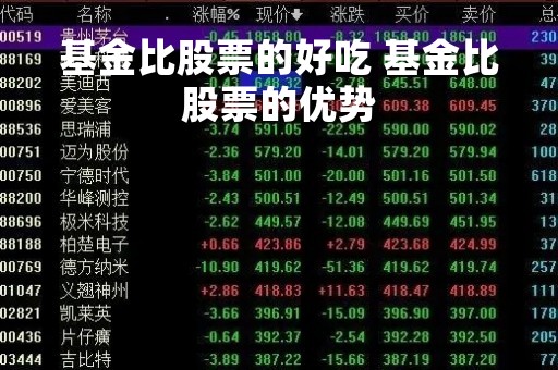 基金比股票的好吃 基金比股票的优势