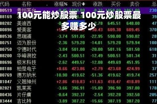 100元能炒股票 100元炒股票最多赚多少