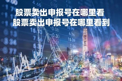 股票卖出申报号在哪里看 股票卖出申报号在哪里看到