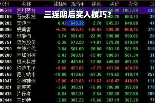 三连阴后买入技巧？