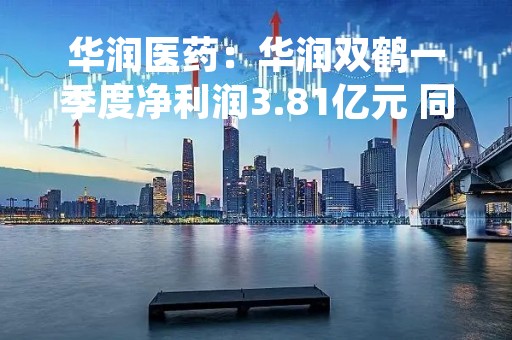 华润医药：华润双鹤一季度净利润3.81亿元 同比增长10.21%
