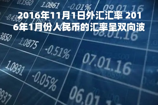 2016年11月1日外汇汇率 2016年1月份人民币的汇率呈双向波动,对欧元