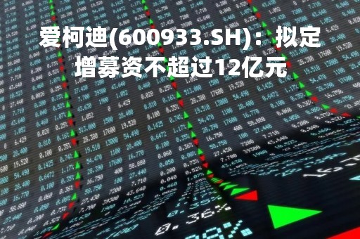 爱柯迪(600933.SH)：拟定增募资不超过12亿元