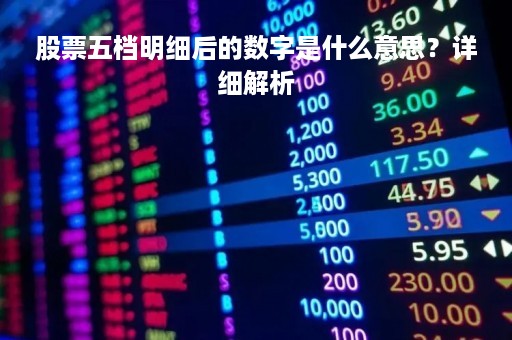 股票五档明细后的数字是什么意思？详细解析