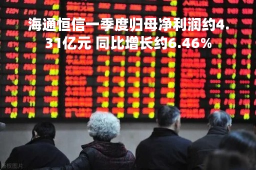 海通恒信一季度归母净利润约4.31亿元 同比增长约6.46%