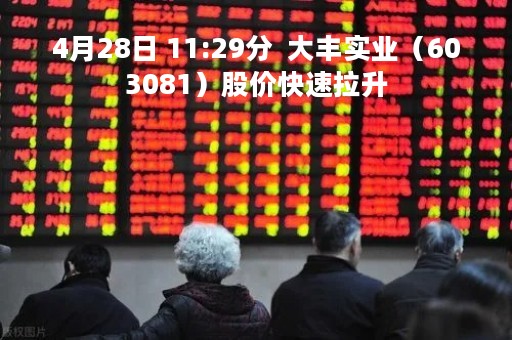 4月28日 11:29分  大丰实业（603081）股价快速拉升