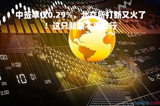 中签率仅0.29%，北交所打新又火了！这只新股下周发行