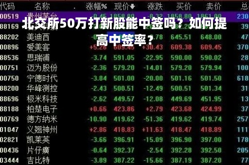 北交所50万打新股能中签吗？如何提高中签率？