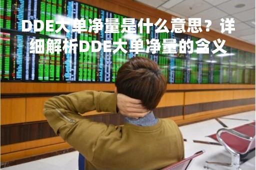 DDE大单净量是什么意思？详细解析DDE大单净量的含义和应用