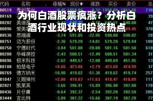 为何白酒股票疯涨？分析白酒行业现状和投资热点