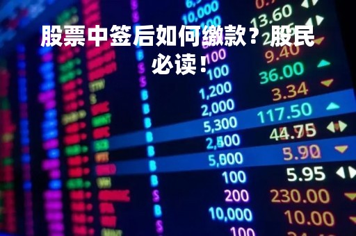 股票中签后如何缴款？股民必读！