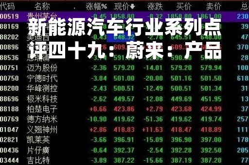 新能源汽车行业系列点评四十九：蔚来：产品周期已至业绩加速释放