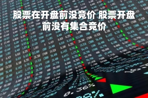 股票在开盘前没竞价 股票开盘前没有集合竞价