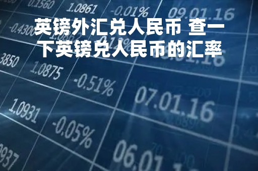 英镑外汇兑人民币 查一下英镑兑人民币的汇率