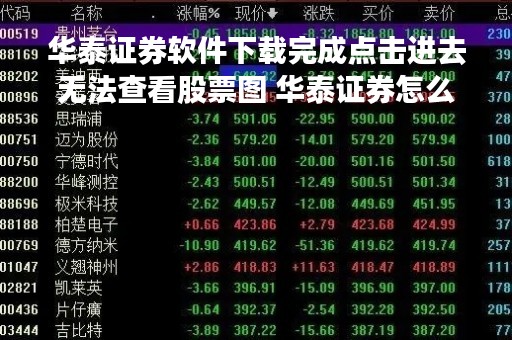 华泰证券软件下载完成点击进去无法查看股票图 华泰证券怎么进不去了