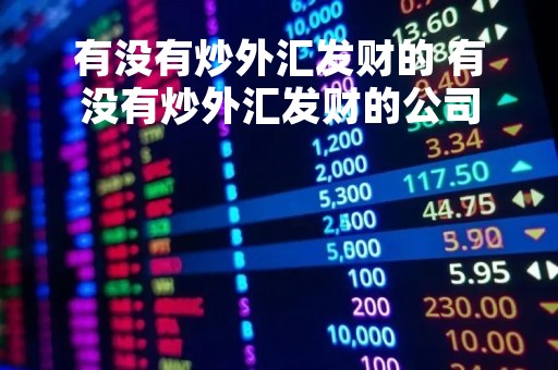 有没有炒外汇发财的 有没有炒外汇发财的公司