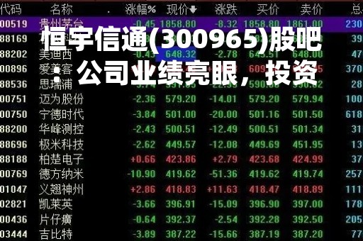 恒宇信通(300965)股吧：公司业绩亮眼，投资价值凸显