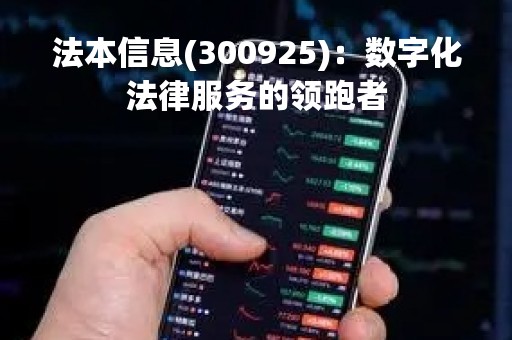 法本信息(300925)：数字化法律服务的领跑者
