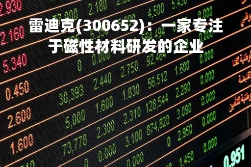 雷迪克(300652)：一家专注于磁性材料研发的企业