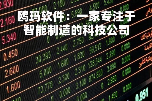 鸥玛软件：一家专注于智能制造的科技公司