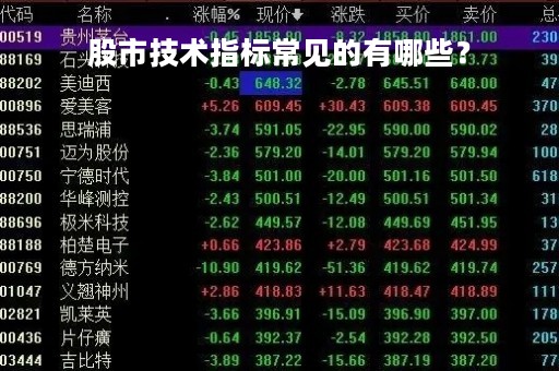 股市技术指标常见的有哪些？