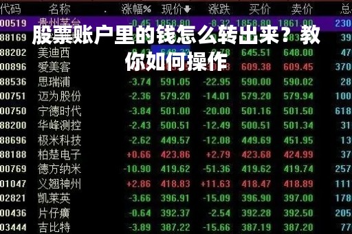 股票账户里的钱怎么转出来？教你如何操作