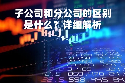 子公司和分公司的区别是什么？详细解析