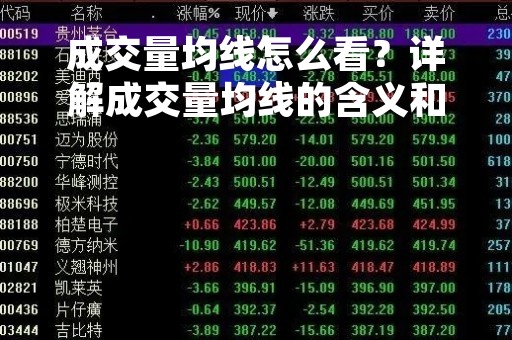 成交量均线怎么看？详解成交量均线的含义和使用方法