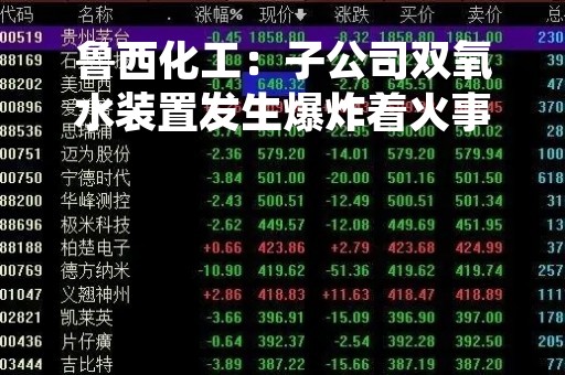 鲁西化工：子公司双氧水装置发生爆炸着火事故 目前造成9人死亡