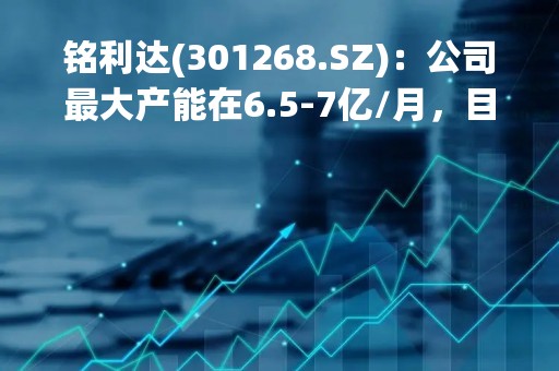铭利达(301268.SZ)：公司最大产能在6.5-7亿/月，目前用了60%-70%
