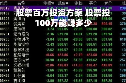 股票百万投资方案 股票投100万能赚多少