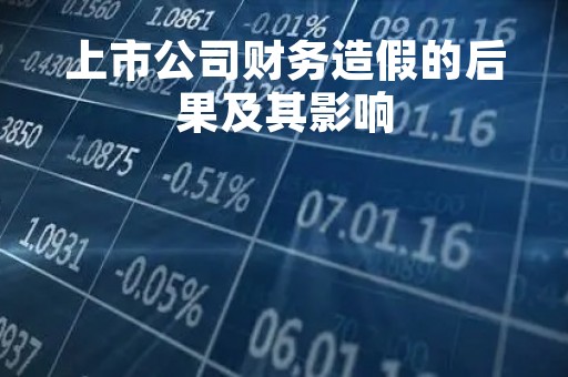 上市公司财务造假的后果及其影响