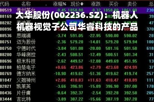 大华股份(002236.SZ)：机器人机器视觉子公司华睿科技的产品已从中国稳步走向海外