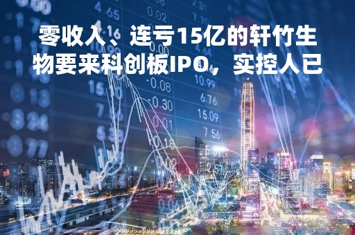 零收入、连亏15亿的轩竹生物要来科创板IPO，实控人已“润”去欧盟，母公司四环医药股价不到1港元