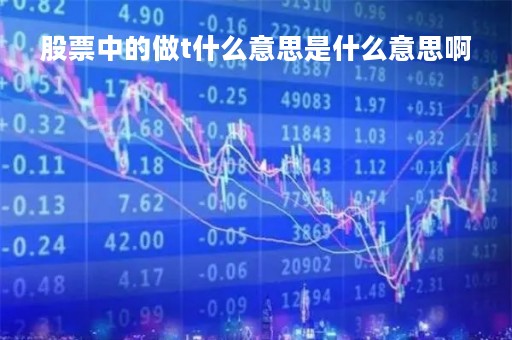股票中的做t什么意思是什么意思啊