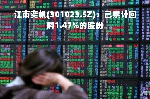 江南奕帆(301023.SZ)：已累计回购1.47%的股份