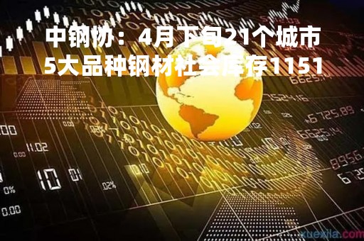 中钢协：4月下旬21个城市5大品种钢材社会库存1151万吨 环比下降1.6%