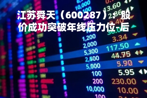 江苏舜天（600287）：股价成功突破年线压力位-后市看多（涨）（05-05）