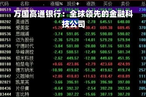 万国高通银行：全球领先的金融科技公司